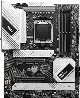 MSI Placa-mãe PRO B650-A WiFi ProSeries (AMD AM5, ATX, DDR5, PCIe 4.0, M.2, SATA 6Gb/s, USB 3.2 Gen 2, HDMI/DP, Wi-Fi 6E, processadores de desktop AMD Ryzen 9000/8000/7000)