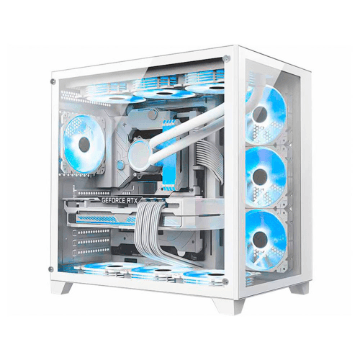 GABINETE GAMER K-MEX SPACEATX WHITE W2R4 SEM FAN
