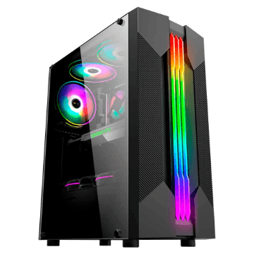 Gabinete Gamer K-Mex Cg-01a9 Bifrost 6 Led Rgb Pret…