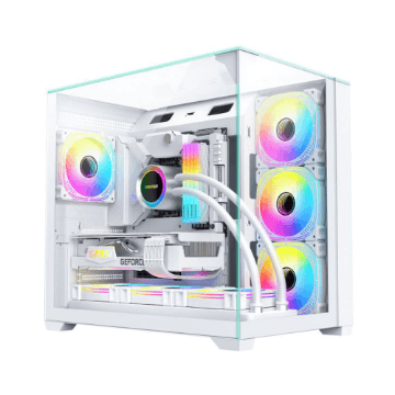 GABINETE GAMER K-MEX AQUARIO CG-W1FD MEGA SHARK BRANCO ATX SEM FAN