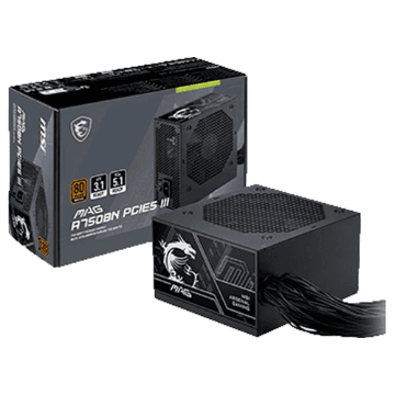 FONTE DE ALIMENTACAO MSI 750W MAG A750BN PCIE5 III 80 PLUS BRONZE ATX PCIE 5.0 - 306-7ZPTX19-HD8