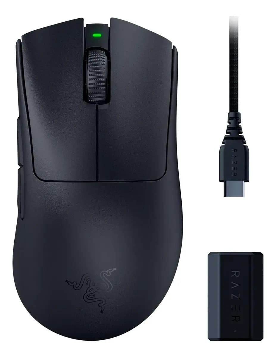Mouse Sem Fio Razer Deathadder V3 Pro Hyperpolling Dongle 8k Preto