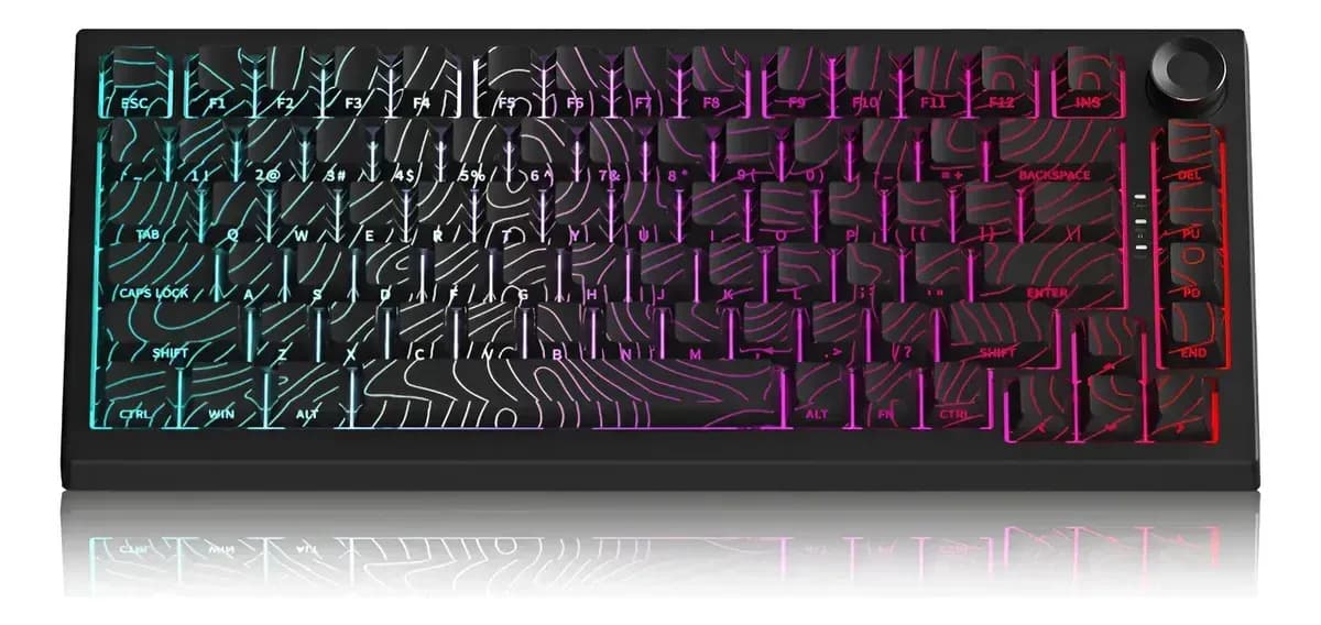 Teclado Gamer Mecânico Bluetooth 5.0/2.4ghz Switch Mx Clear Teclado Gamer Rgb Com Software Próprio Led Colorido, Customizável Jp-k138