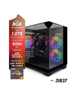 Computador Gamer NTC VULCANO AMD AQ 1025 TC AMD Ryzen 5 Pro 5650G Radeon Graphics 8GB DDR4 1TB SSD c/3 Fans Windows 11 Pro