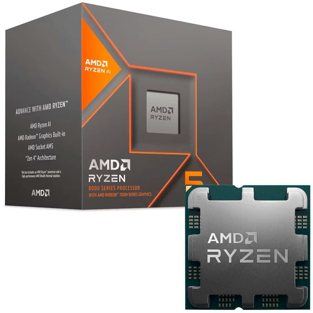 Processador Amd Ryzen 5 8600g, 6 Core 12 Threads, Cache 22mb, 4.3ghz (5.0ghz Max. Turbo), Am5, Zen 4, 8000 Séries, Amd Radeon™ 760M - 100-100001237BOX