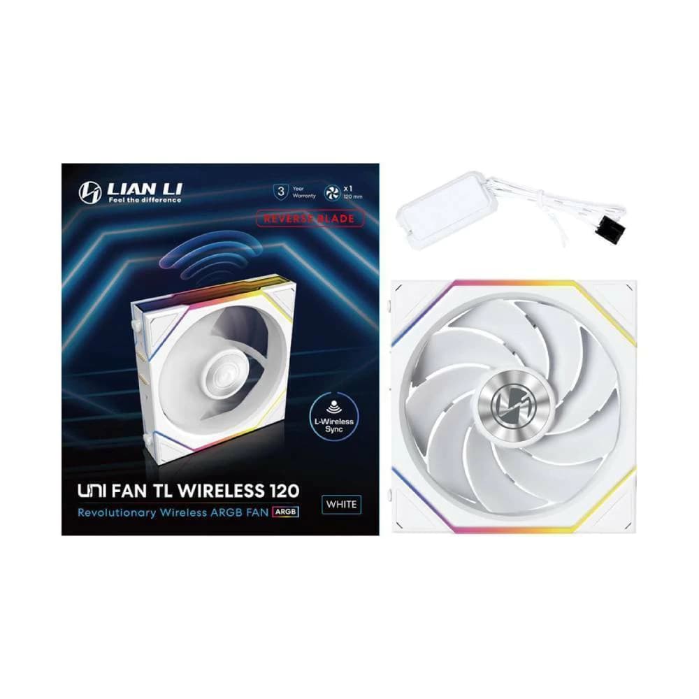 Fan Gamer Lian Li Uni Fan Tl Wireless Reverse Blade Branco 120mm Pwm Argb - 12RTL1W1W