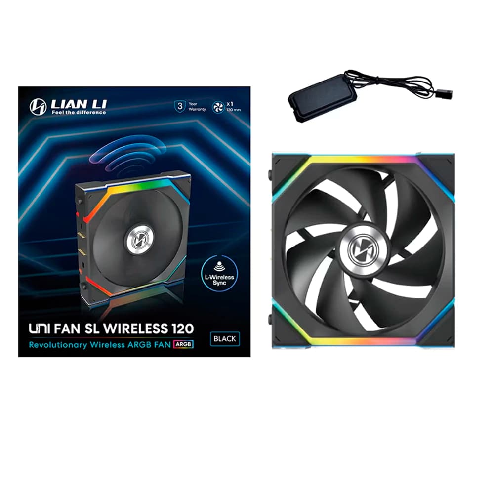 Fan Gamer Lian Li Uni Fan Sl Wireless Preto 120mm Pwm Argb - 12SL1W1B