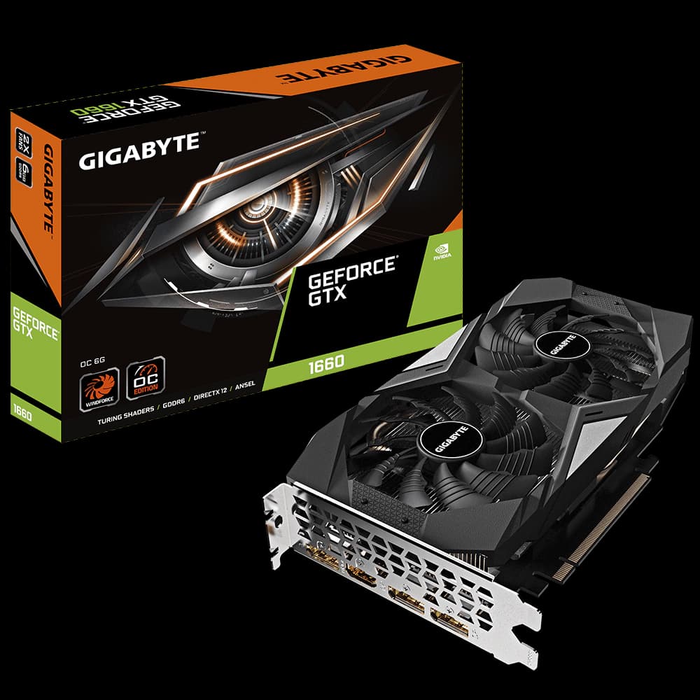 Placa De Vídeo Gigabyte Nvidia Geforce Windforce Oc Edition Gtx 1660 6gb Gddr5 192 Bits - GV-N1660OC-6GD