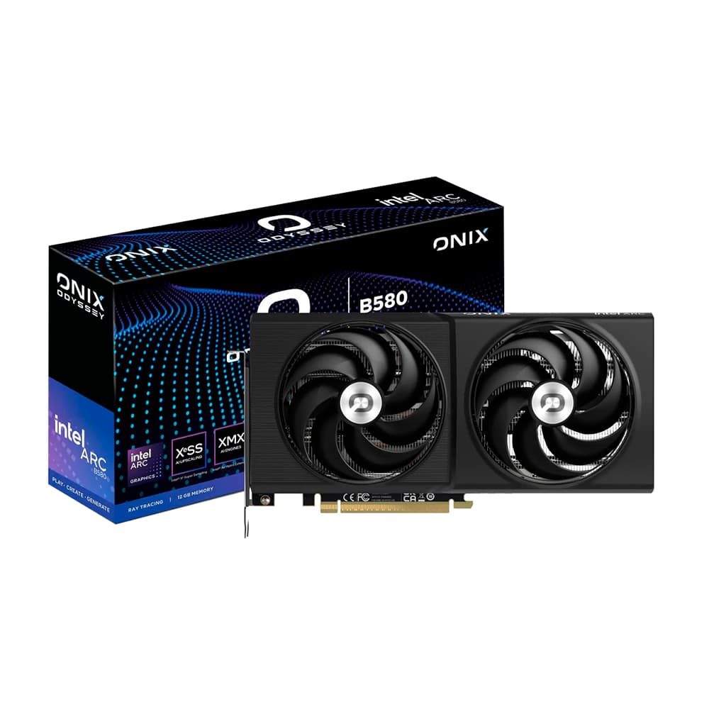 Placa De Vídeo Onix Odyssey Intel Arc Oc Edition B580 2x Preta 12gb Gddr6 192 Bits - 8346-00178