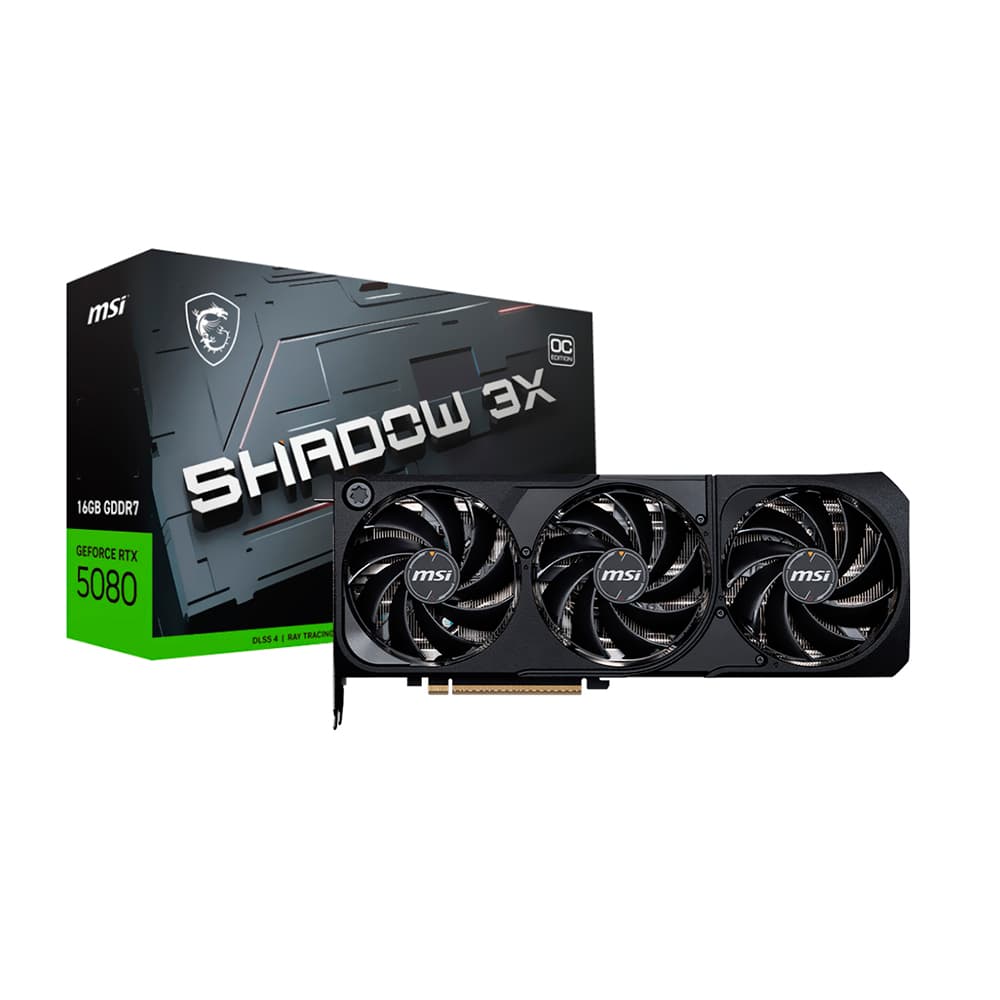 Placa De Vídeo Msi Nvidia Geforce Shadow Oc Edition 3x Preta Rtx5080 16gb Gdrr7 256 Bits - 912-V531-628