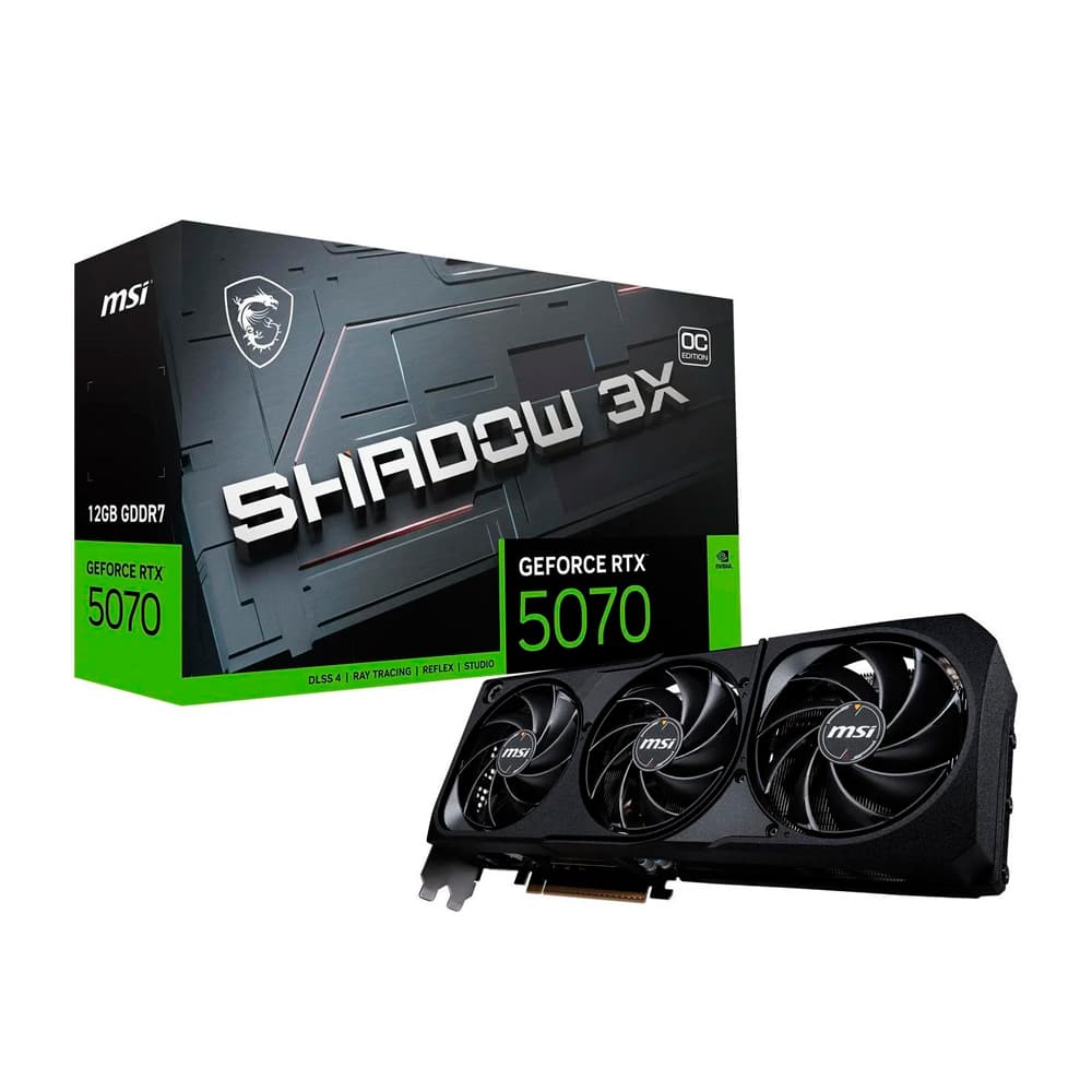 Placa De Vídeo Msi Nvidia Geforce Shadow Oc Edidion 3x Preta Rtx5070 12gb Gdrr7 192 Bits - 912-V532-242
