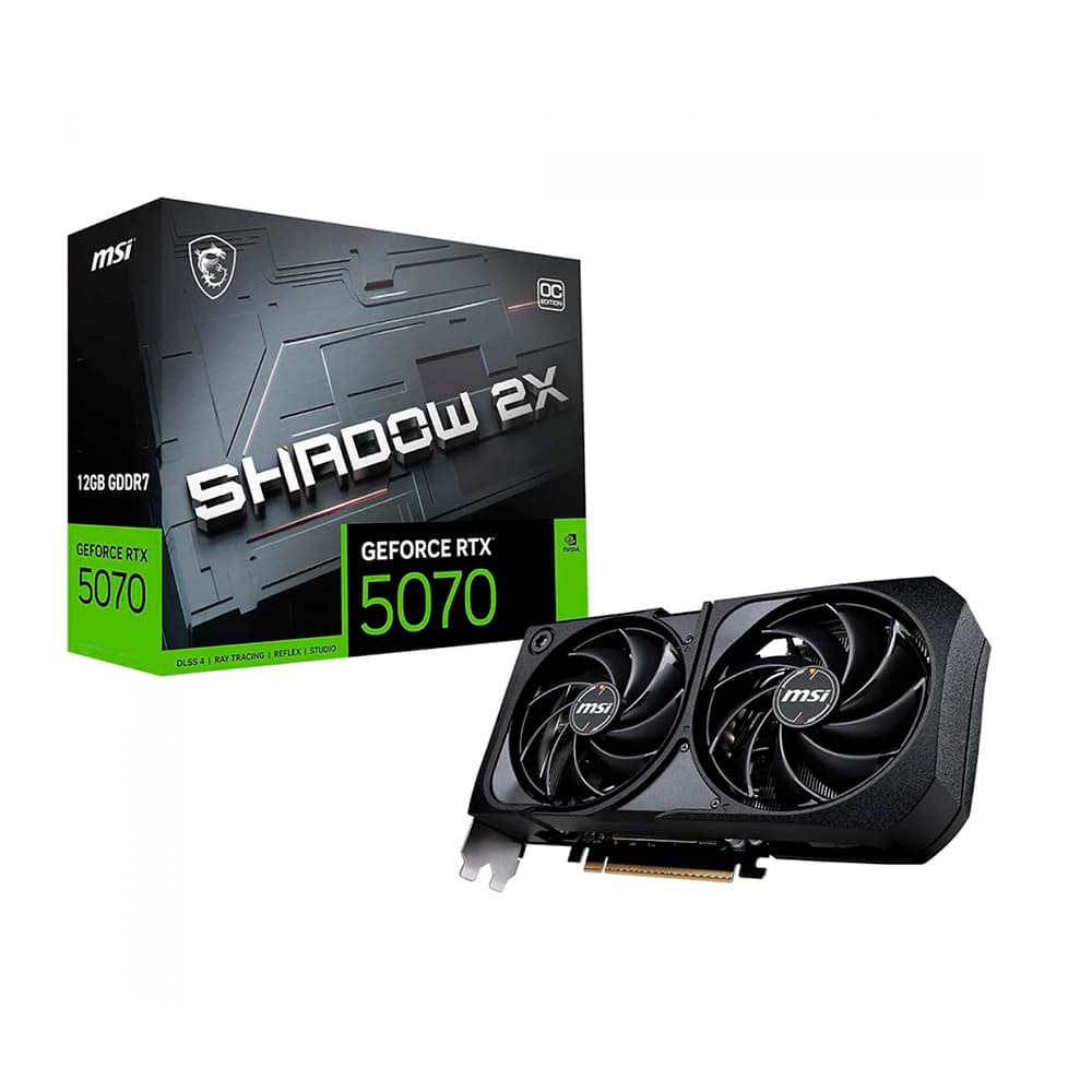 Placa De Vídeo Msi Nvidia Geforce Shadow Oc Edition 2x Preta Rtx5070 12gb Gdrr7 192 Bits - 912-V532-076