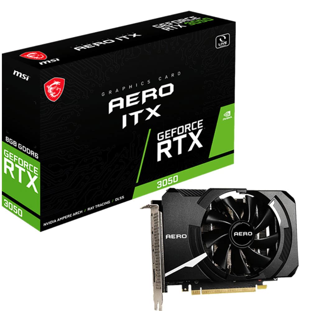 Placa De Vídeo Msi Nvidia Geforce Aero Itx Oc Rtx 3050 8gb Gddr6 Lhr 128 Bits - 912-V809-4041