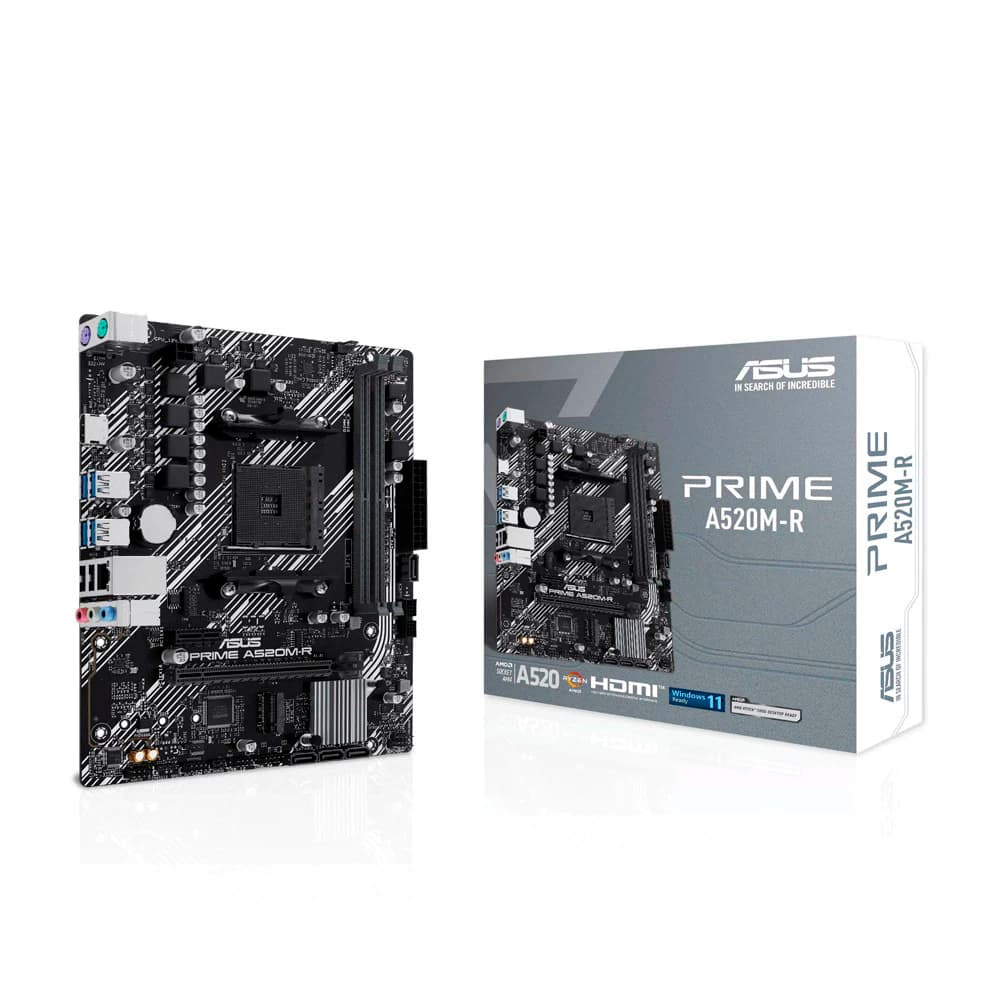 Placa Mãe Asus Prime A520m-R, Amd Am4 Matx, 2xddr4, Usb 2.0, Usb 3.1, Hdmi