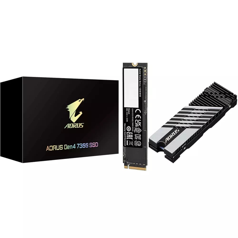 M.2 Gigabyte Aorus 7300 Pci-E Nvme Gen4 1tb Leituras: 7300mb/S E Gravações: 6000mb/S - AG4731TB-G10
