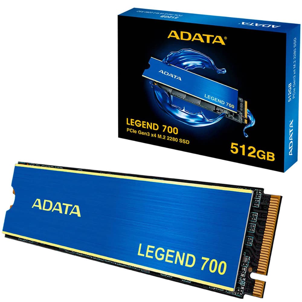 M.2 Adata Legend 700 Pci-E Nvme Gen3 512gb Leituras: 2000mb/S E Gravações: 1600mb/S - ALEG-700-512GCS