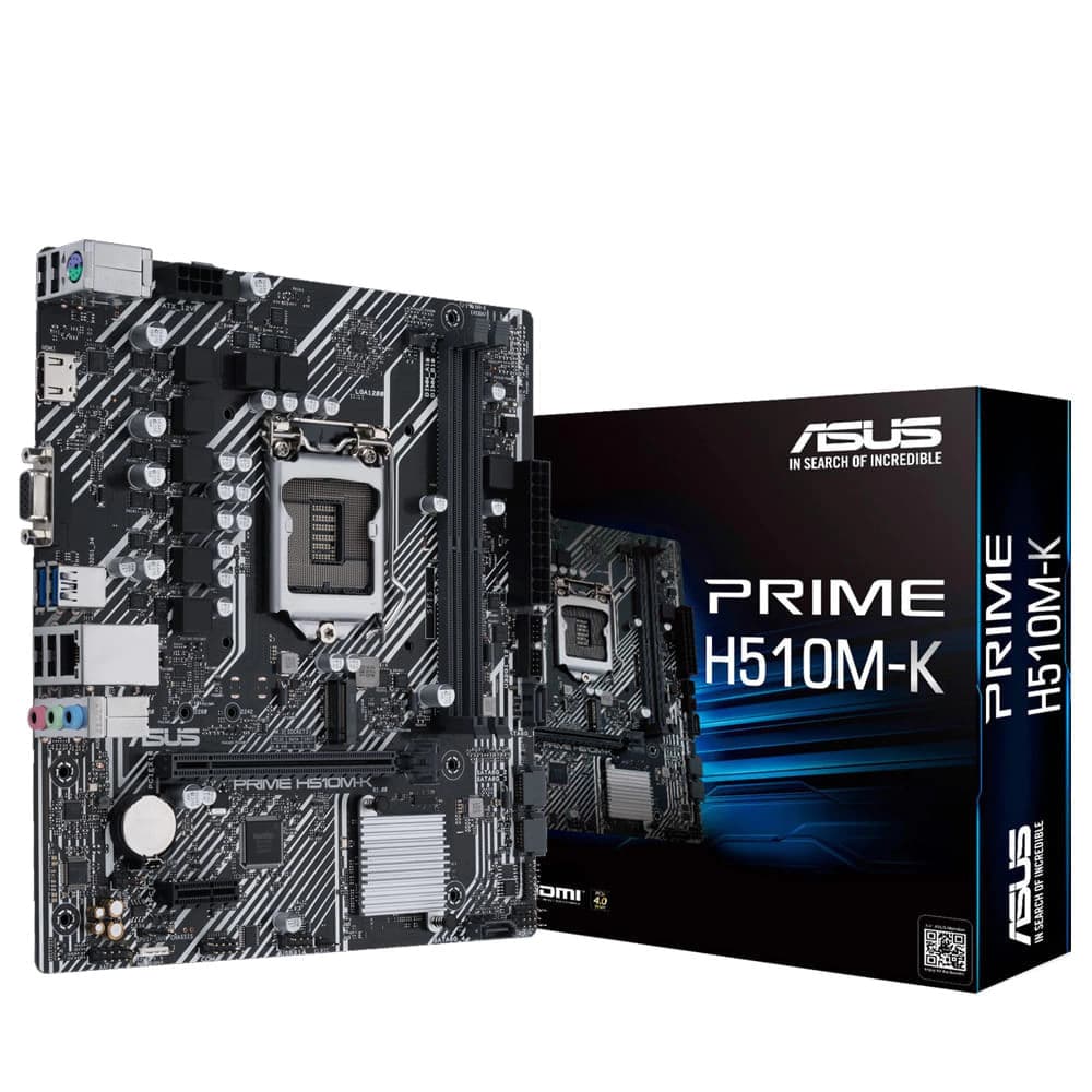 Placa Mãe Asus H510m-K Prime, Intel Lga 1200 Matx, 2xddr4, Usb 3.0, Vga, Hdmi