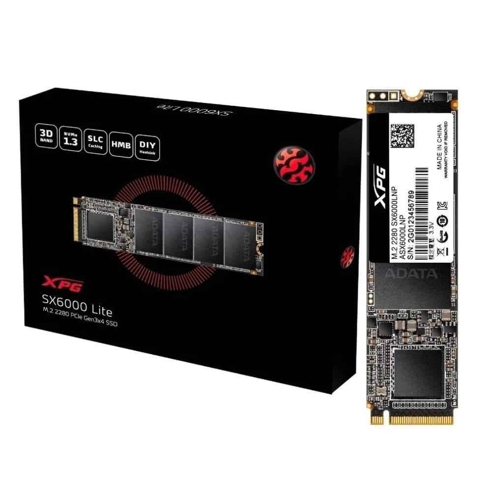 M.2 Adata Xpg Gammix Sx6000 Lite Pci-E 1tb Leituras: 1800mb/S E Gravações: 1200mb/S - ASX6000LNP-1TT-C