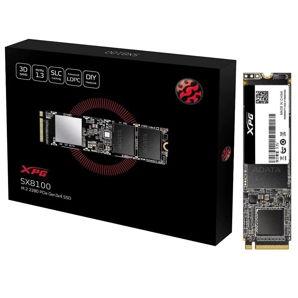 M.2 Adata Xpg Gammix Sx8100 Pci-E 256gb Leituras: 3500mb/S E Gravações: 3000mb/S - ASX8100NP-256GT-C