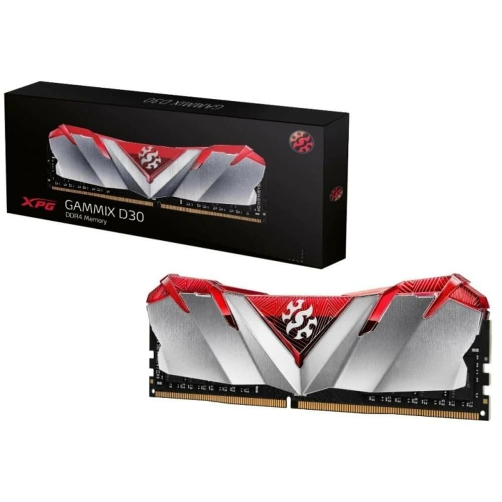 Memória Gamer Adata Xpg Gammix D30 Vermelho/Prata Ddriv 8gb Cl16 3200mhz - AX4U32008G16A-SR30