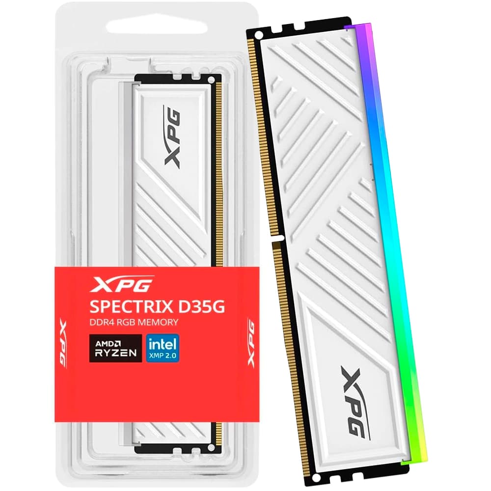 Memória Gamer Adata Xpg Spectrix D35g Rgb Branca Ddriv 16gb Cl16 3200mhz - AX4U320016G16A-SWHD35G