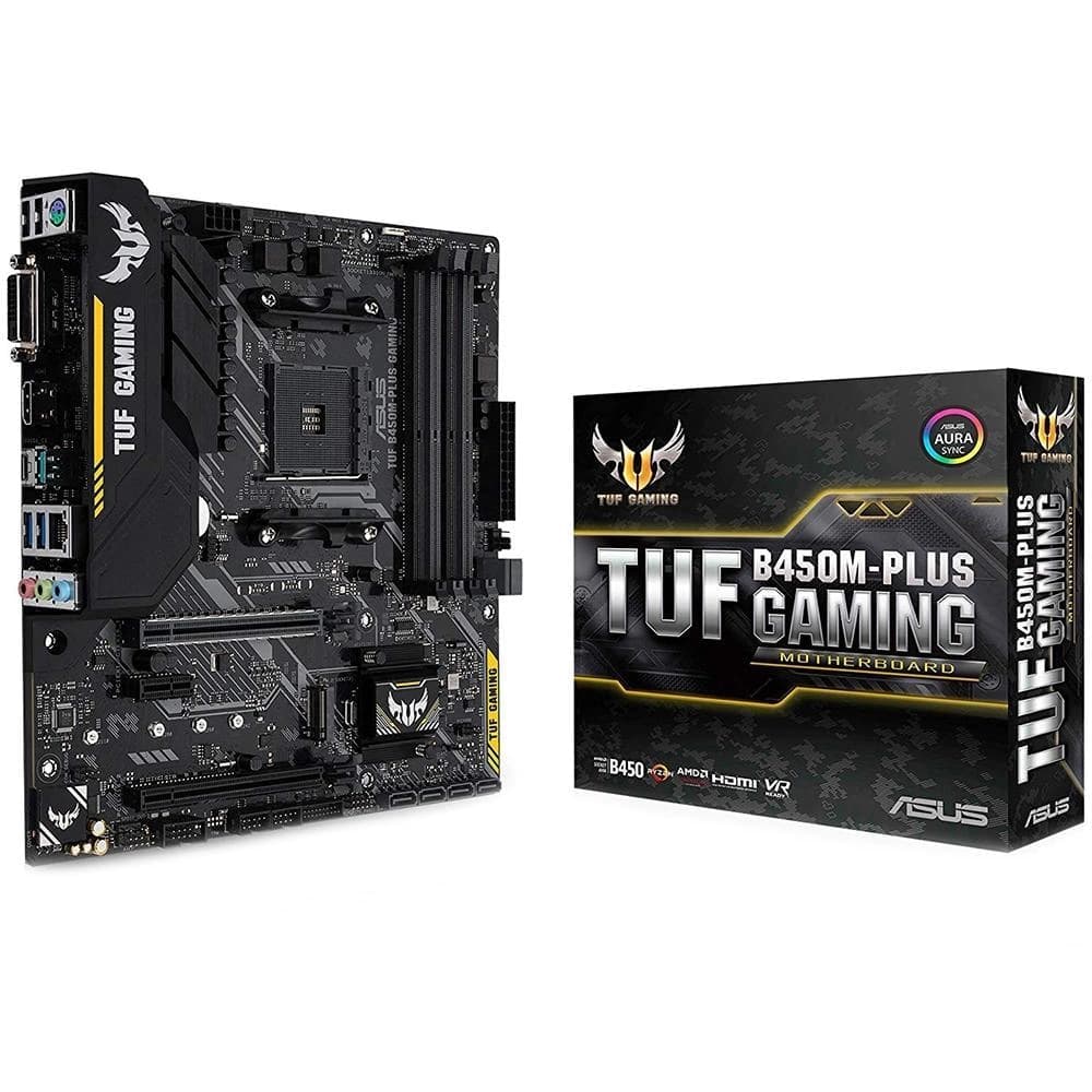 Placa Mãe Asus Tuf B450m-Plus Gaming, Amd Am4 Matx, 4xddr4, 4 X Usb 2.0, 4 X Usb 3.0, Usb 3.1, Dvi, Hdmi