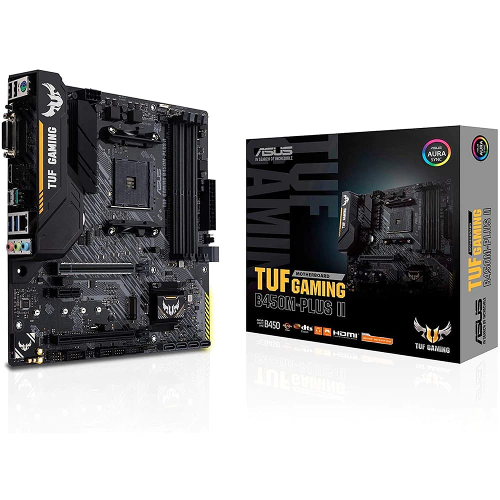 Placa Mãe Asus Tuf B450m-Plus Ii Gaming, Amd Am4 Matx, 4xddr4, Usb 2.0, Usb 3.0, Usb 3.1, Dvi, Hdmi