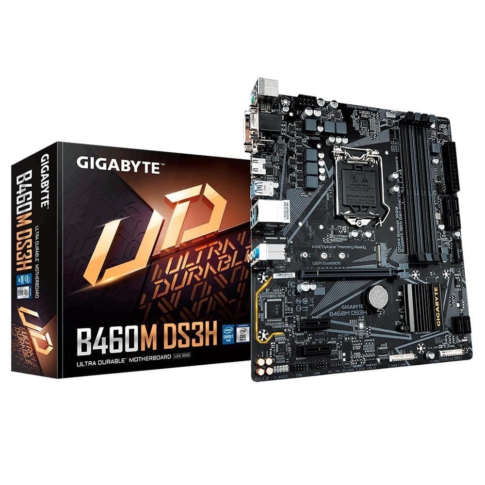 Placa Mãe Gigabyte B460m Ds3h, Intel Lga 1200 Matx, 4xddr4, Usb 3.2, Usb 3.0, M.2, Hdmi, Dvi, Vga