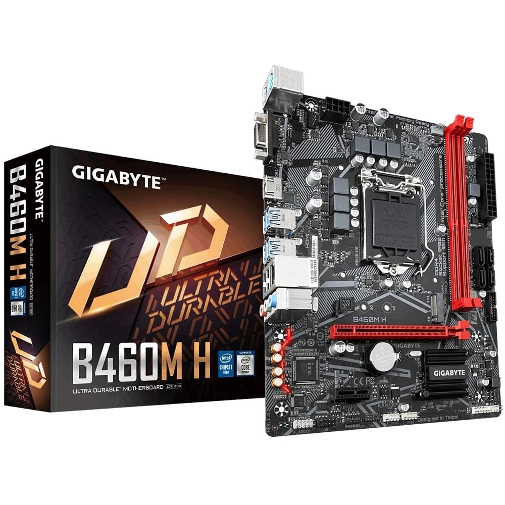 Placa Mãe Gigabyte B460m H, Intel Lga 1200 Matx, 2xddr4, Usb 3.2, Usb 3.0, M.2, Hdmi, Vga