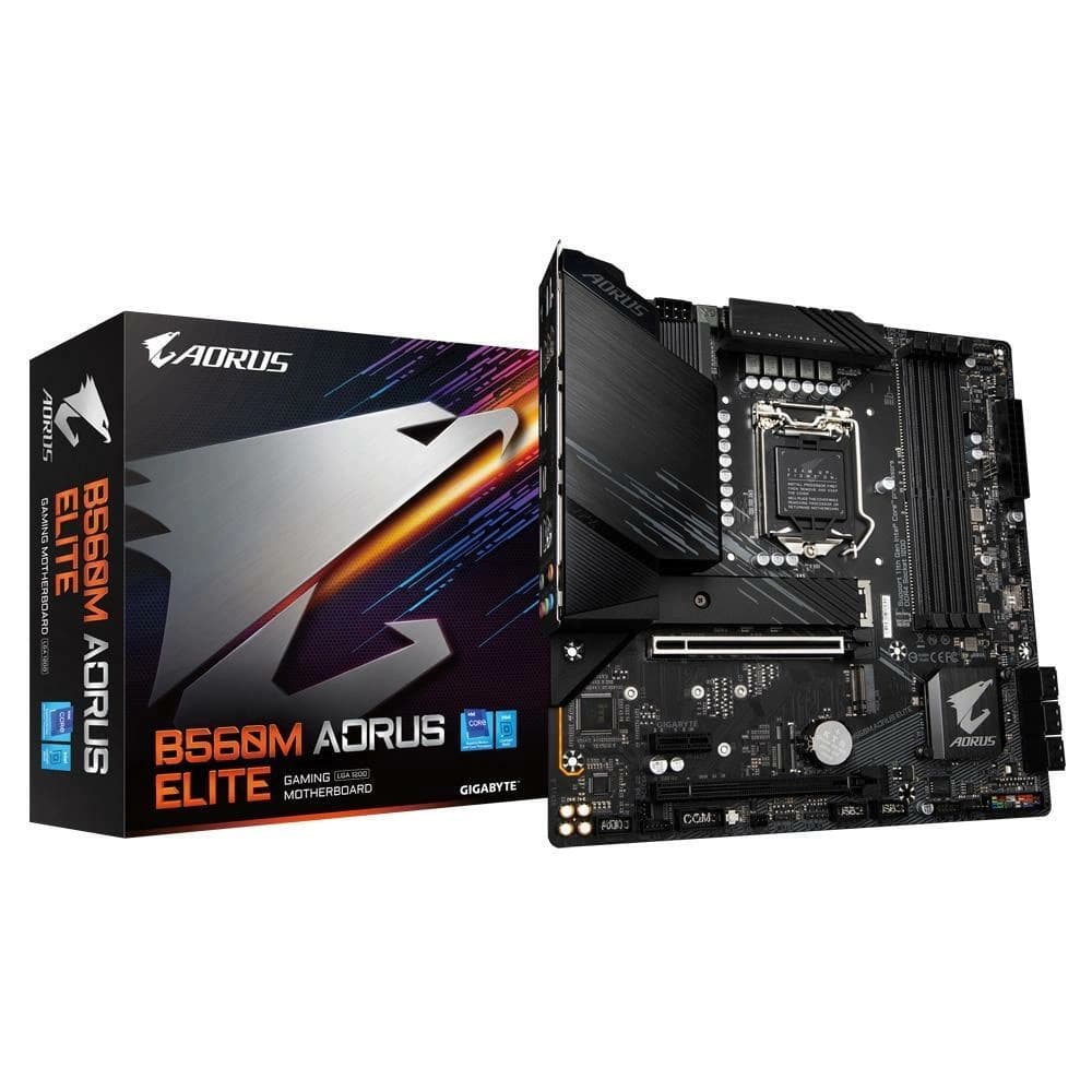 Placa Mãe Gigabyte Aorus B560m Elite, Intel Lga 1200 Matx, 4xddr4, Usb 3.2, Usb 3.0, M.2, Hdmi, Dp