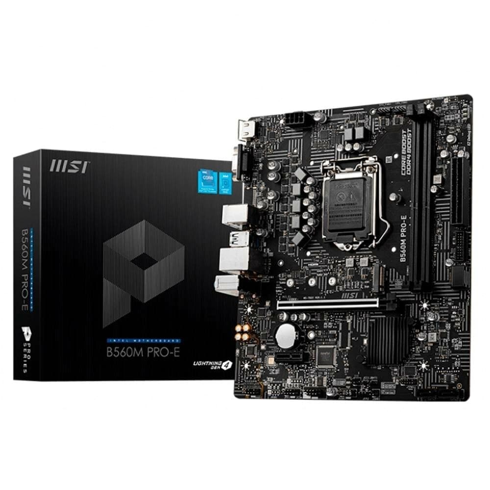 Placa Mãe Msi B560m Pro-E, Intel Lga 1200 Matx, 2xddr4, Usb 3.2, Usb 3.0, M.2, Vga
