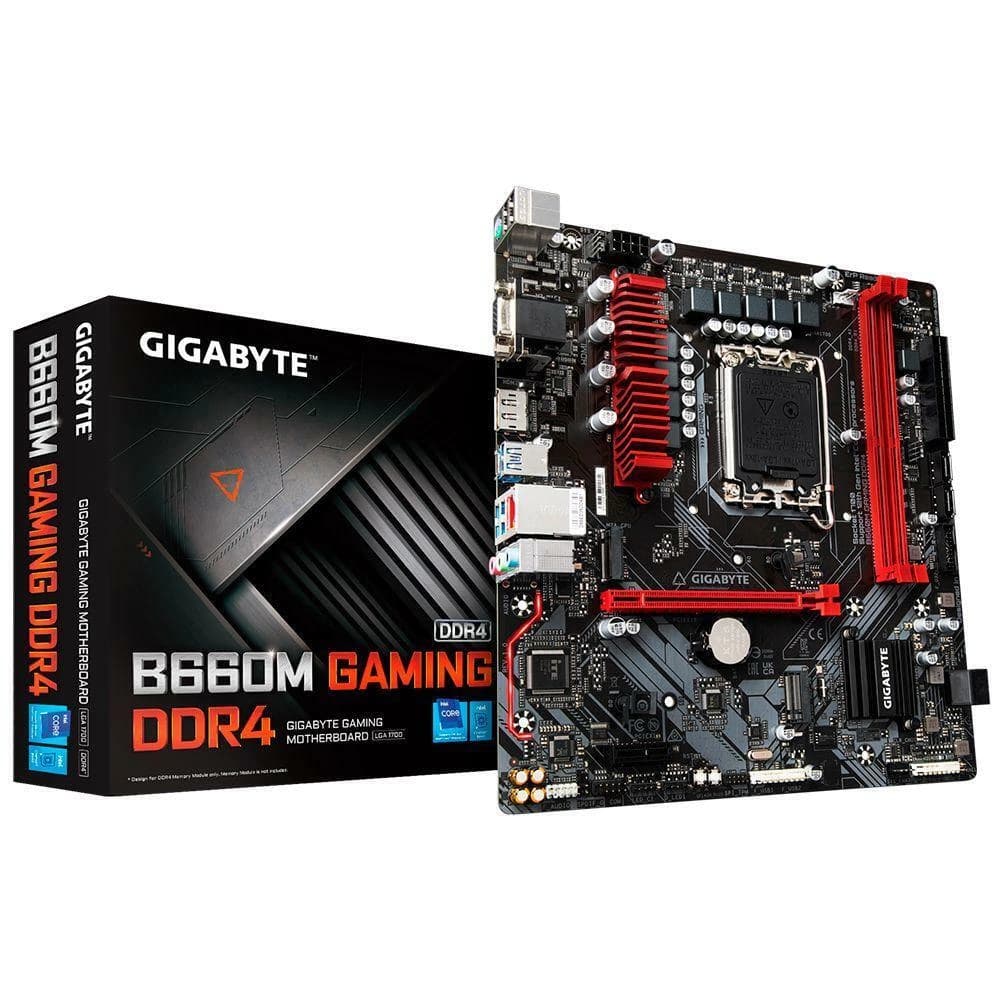 Placa Mãe Gigabyte B660m Gaming Ddr4, Intel Lga 1700 Matx, 4xddr4, Usb 3.2, Usb 3.0, M.2, Hdmi, Dp, Vga