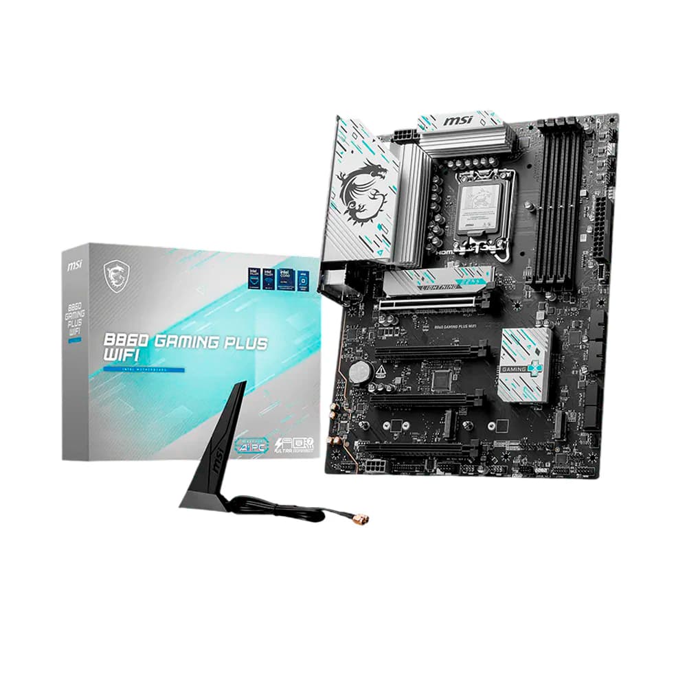Placa Mãe Msi B860 Gaming Plus Wifi, Intel Lga 1851 Atx, 4xddr5, Usb Tipo C, Thunderbolt, M.2, Rede Intel Killer E5000 5g, Wi-Fi 7, Hdmi, Dp