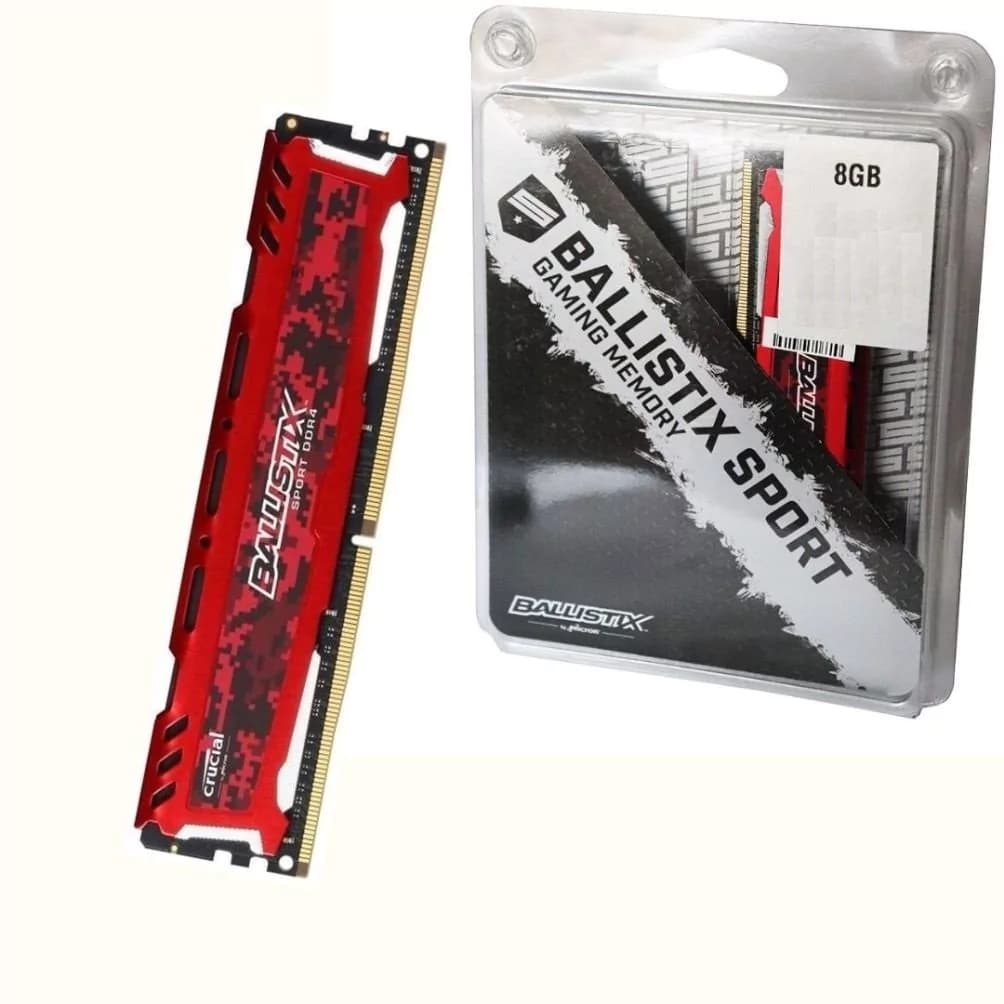 Memória Gamer Crucial Ballistix Sport Red Ddriv 8gb 2400mhz - BLS8G4D240FSEK