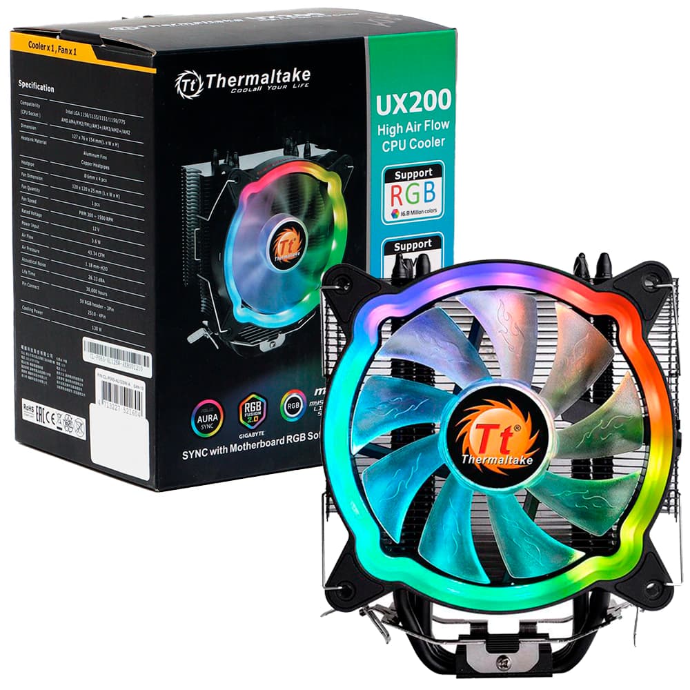 Air Cooler Thermaltake Ux200 Argb 120mm Pwm - CL-P065-AL12SW-A