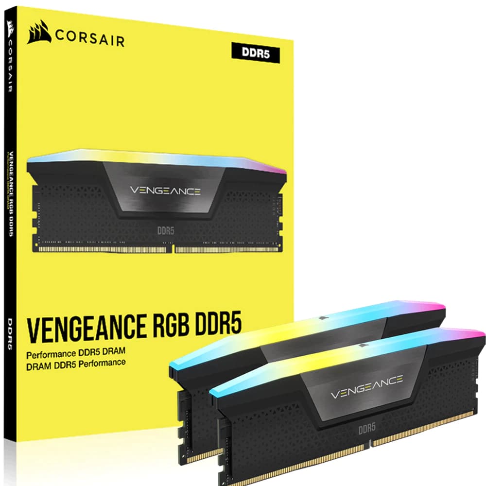 Memória Gamer Corsair Vengeance Rgb Preta Ddr5 2 X 16gb Cl36 6400mhz