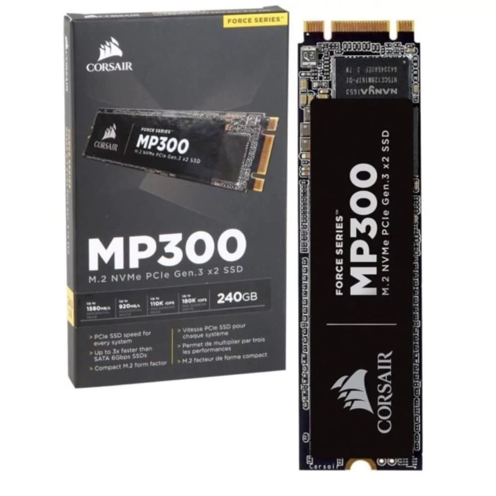 M.2 Corsair Mp300 Pci-E 240gb Leituras: 1580mb/S E Gravações: 920mb/S - CSSD-F240GBMP300