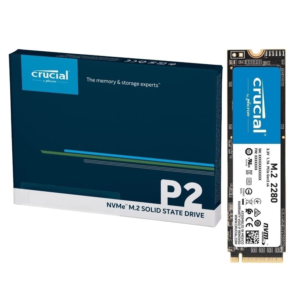 M.2 Crucial Series P2 Pci-E Nvme Gen3 1tb Leituras: 2400mb/S E Gravações: 1800mb/S - CT1000P2SSD8