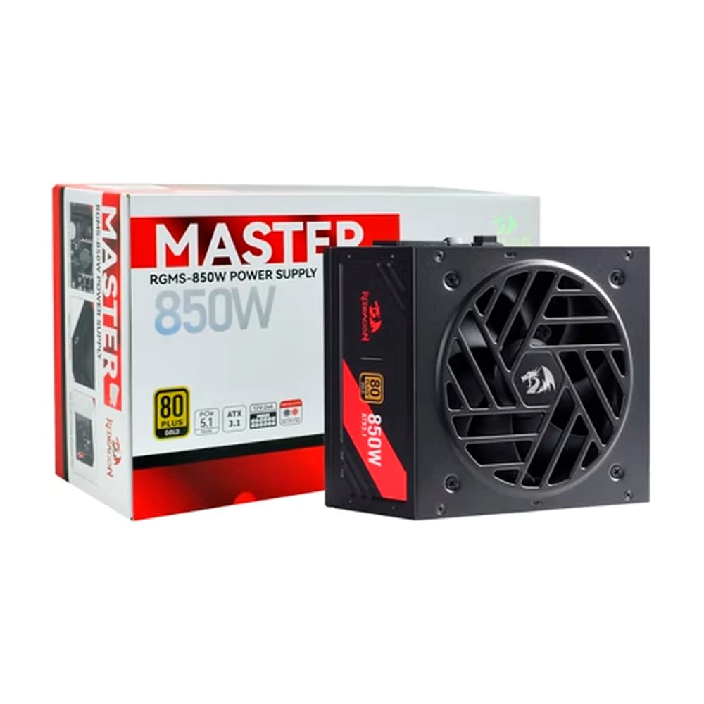 Fonte Real Redragon Master 850w Preta Pci-E 5.1 80 Plus Gold Modular - GC-MS01