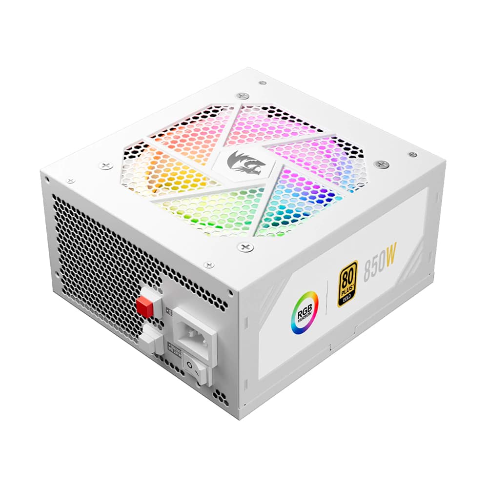 Fonte Real Redragon 850w Rgb Branca Pci-E 5.1 80 Plus Gold Modular - GC-PS007W-1 V2