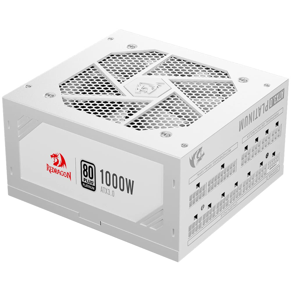 Fonte Real Redragon 1000w Branca Pci-E 5.1 80 Plus Platinum Modular - GC-PS017W