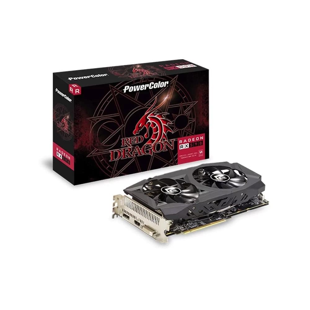 Placa De Vídeo PowerColor AMD Radeon Red Dragon RX 590 8GB GDDR5 256 Bits - AXRX 590 8GBD5-DHD