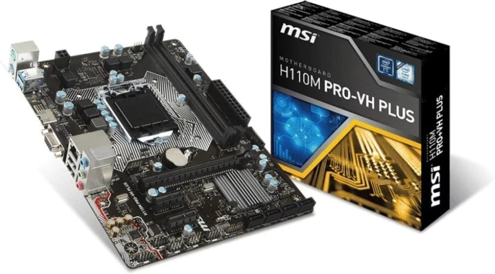 Placa Mãe Msi H110m Pro-Vh Plus, Intel Lga 1151 Matx, 2 X Ddr4, Vga, Hdmi, 4 X Usb 3.0, 4 X Usb 2.0