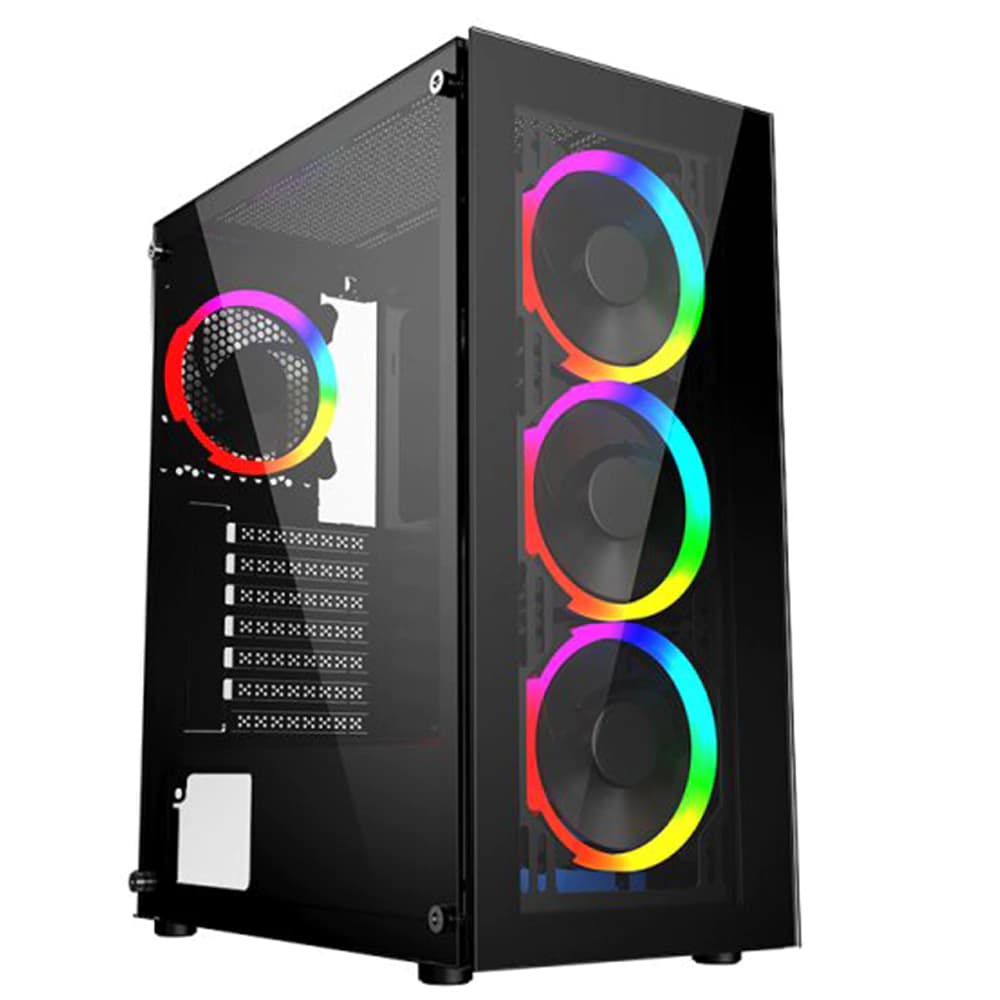 Gabinete Gamer Nexus Gamer Helium Preto Vidro Temperado 3 Fans 120mm Argb Mid Tower - HELIUM