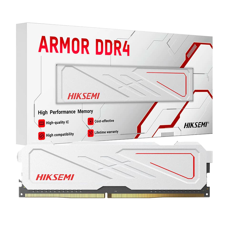 Memória Gamer Hiksemi Future Armor Branca Ddriv 8gb Cl18 3200mhz - HSC408U32E2