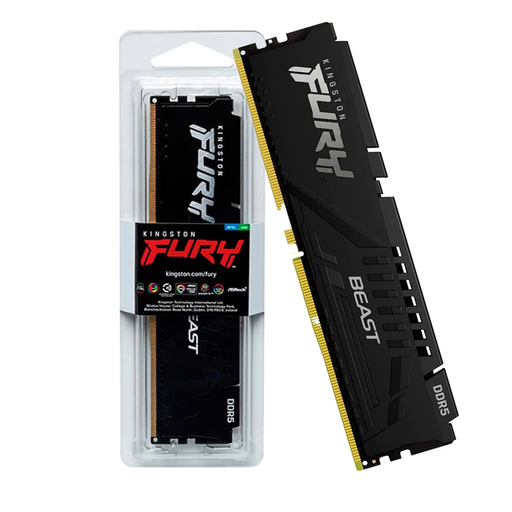 Memória Gamer Kingston Fury Beast Preta Amd Expo Ddr5 16gb Cl36 6000mhz - KF560C36BBE2-16