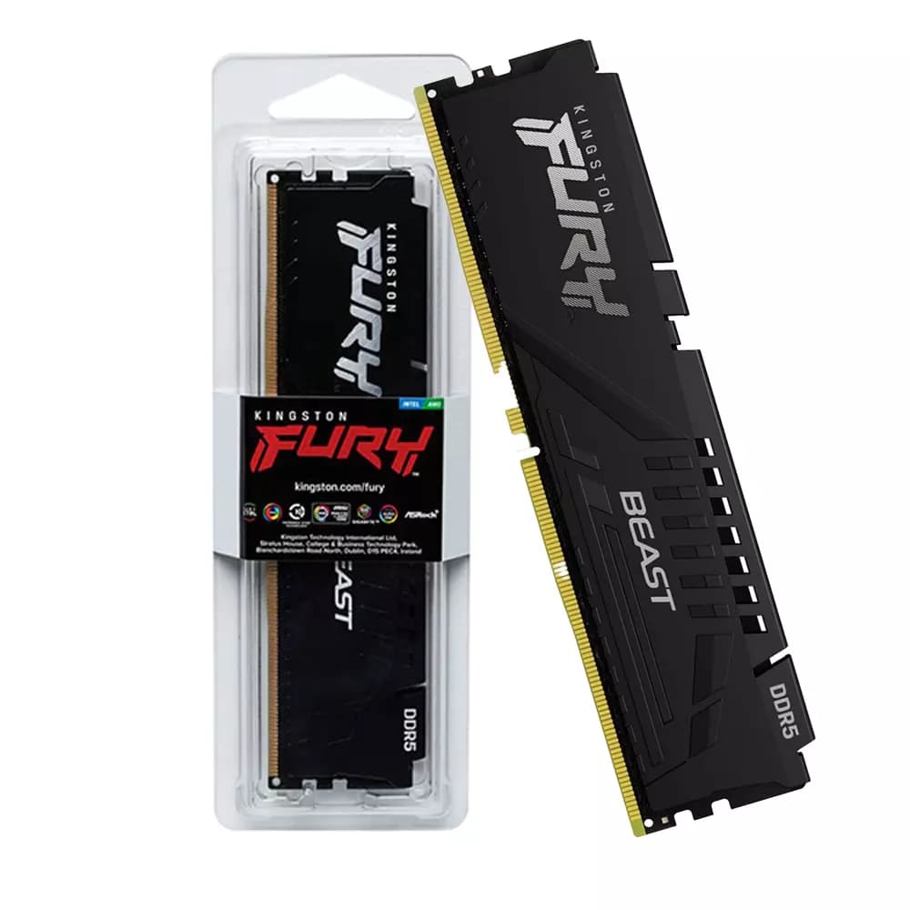 Memória Gamer Kingston Fury Beast Preta Ddr5 8gb Cl40 5200mhz - KF552C40BB-8