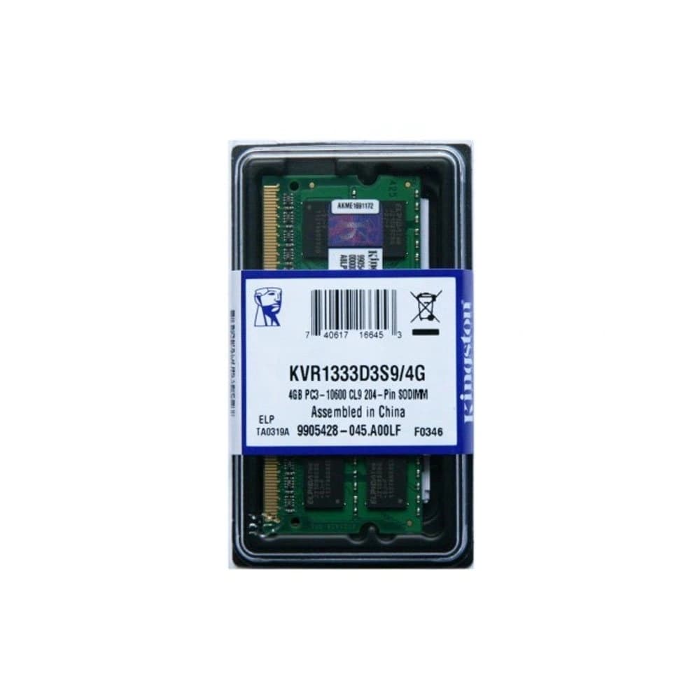 Memória Kingston Kvr Value So-Dimm Ddriiil 4gb 1333mhz Low Voltage - KVR1333D3S9/4G