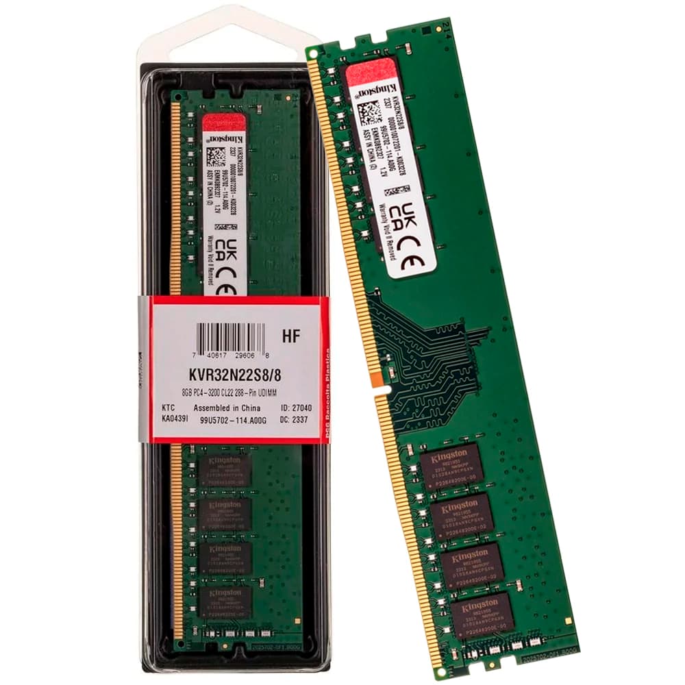 Memória Kingston Kvr Value Ddriv 16gb Cl22 3200mhz - KVR32N22S8/16