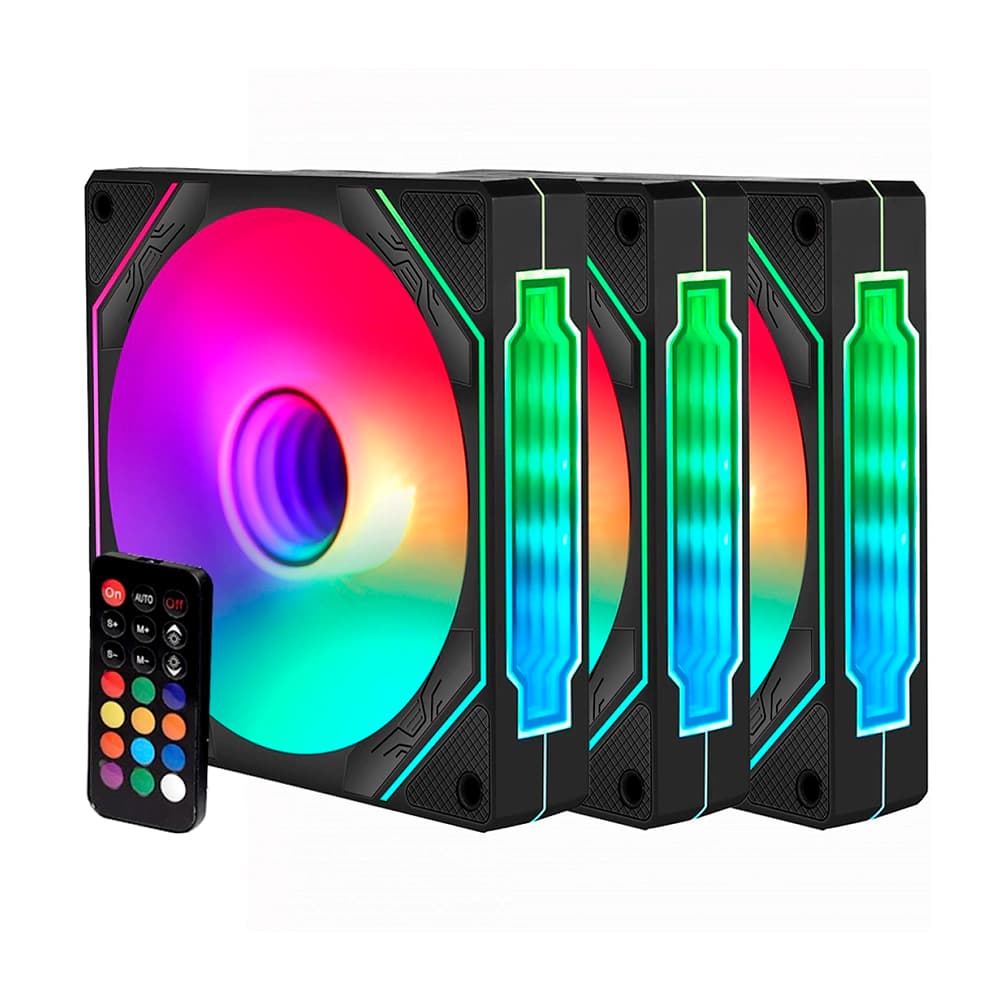 Fan Gamer Like.Tec Enigma Dark 3 X 120mm Argb C/ Controle - LF-KITARGB-ENIGMA-2079